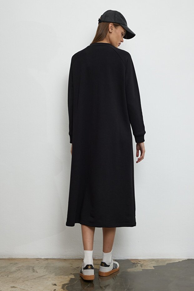 Nora Sweatshirt Elbise Siyah - 4