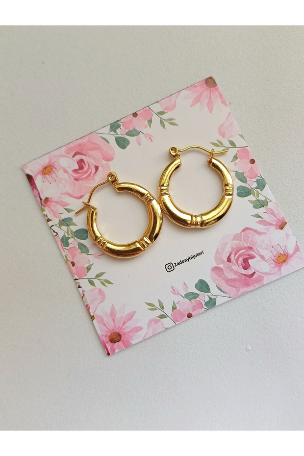 Steel gold earrings