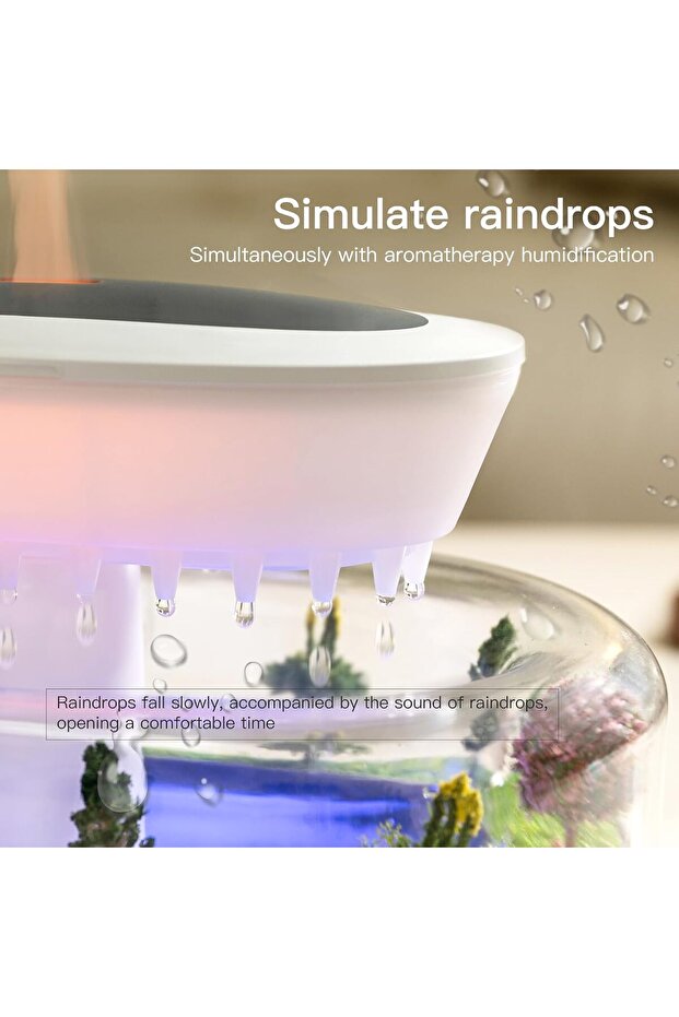 موزع الزيوت العطرية 250 مل مرطب سحابة المطر (أبيض رمادي) - 3