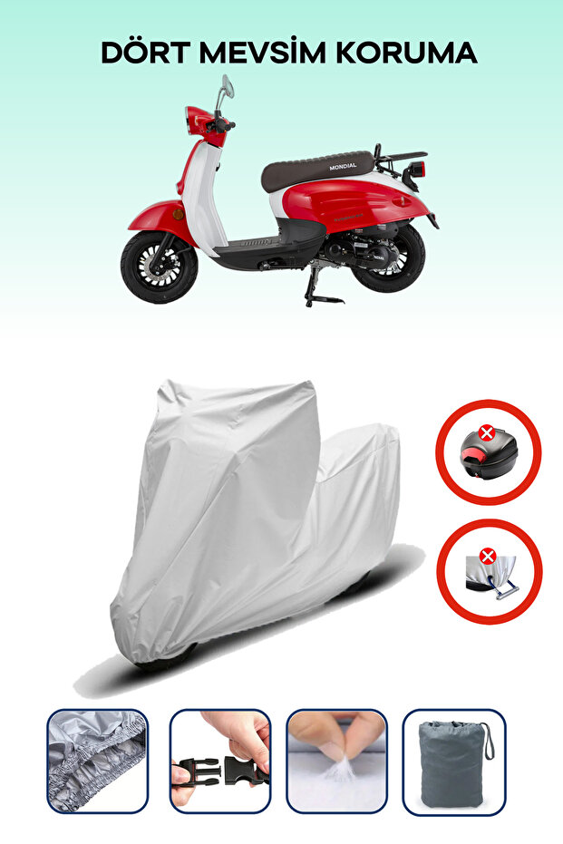 Gray Mondial 50 Turismo Compatible Motorcycle Cover, Protective Cover