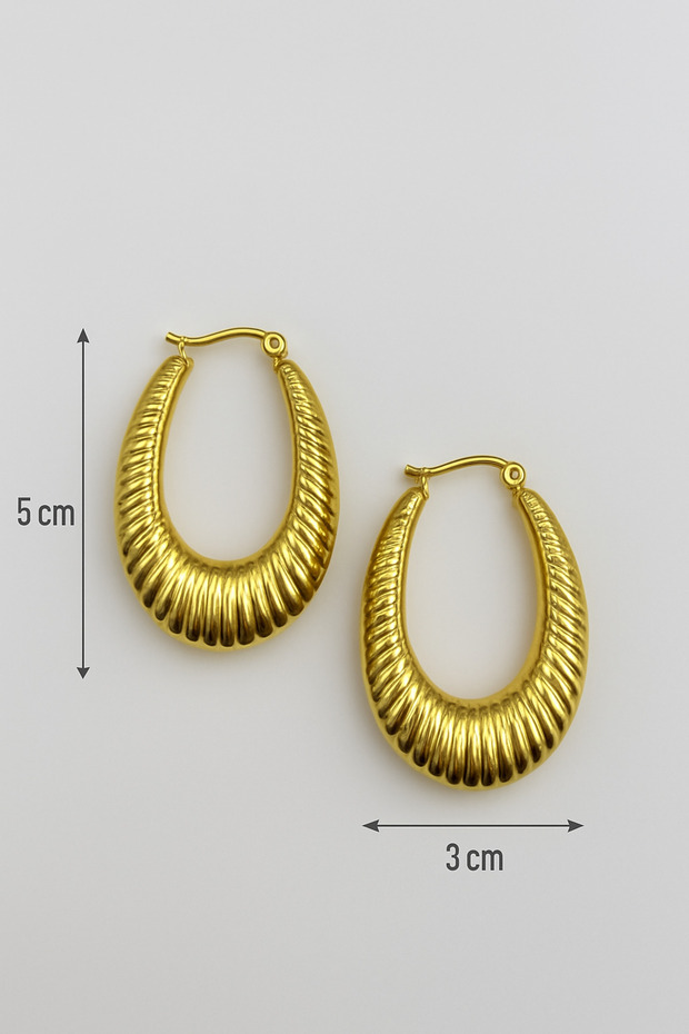 ÇELİK OVAL HALKA KÜPE - 6