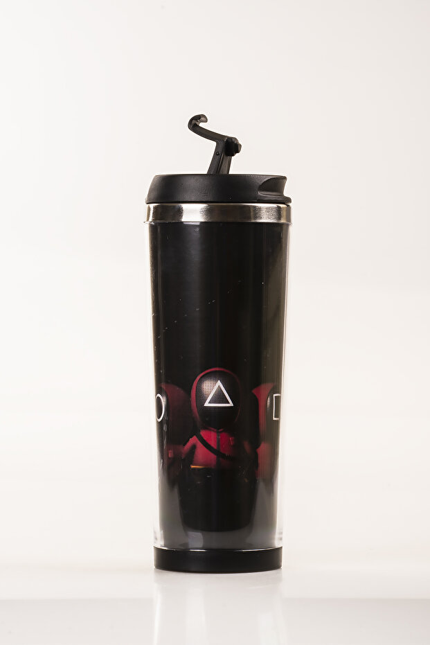 360 ml Steel Thermos Mug – Squid Game Design, Steel Inner Chamber, Hot and Cold Drink Cup