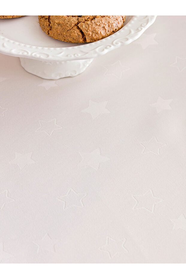 YENİ YILA HAZIRLIK Sarı Yıldız Desenli Masa Örtüsü 150x150 Cm - 3