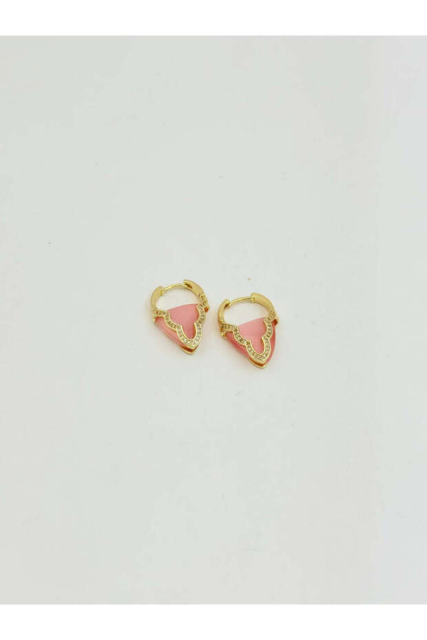 Zircon Stone Seashell Model Gold Color Steel Earrings