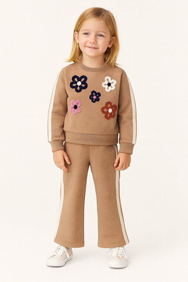 Floral Winter Girls' Spanish Flared Pants Set
