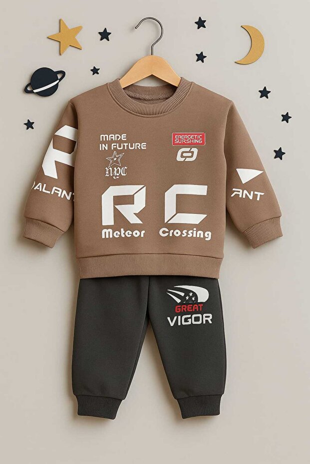 Thick Winter Patterned Baby Set - 1