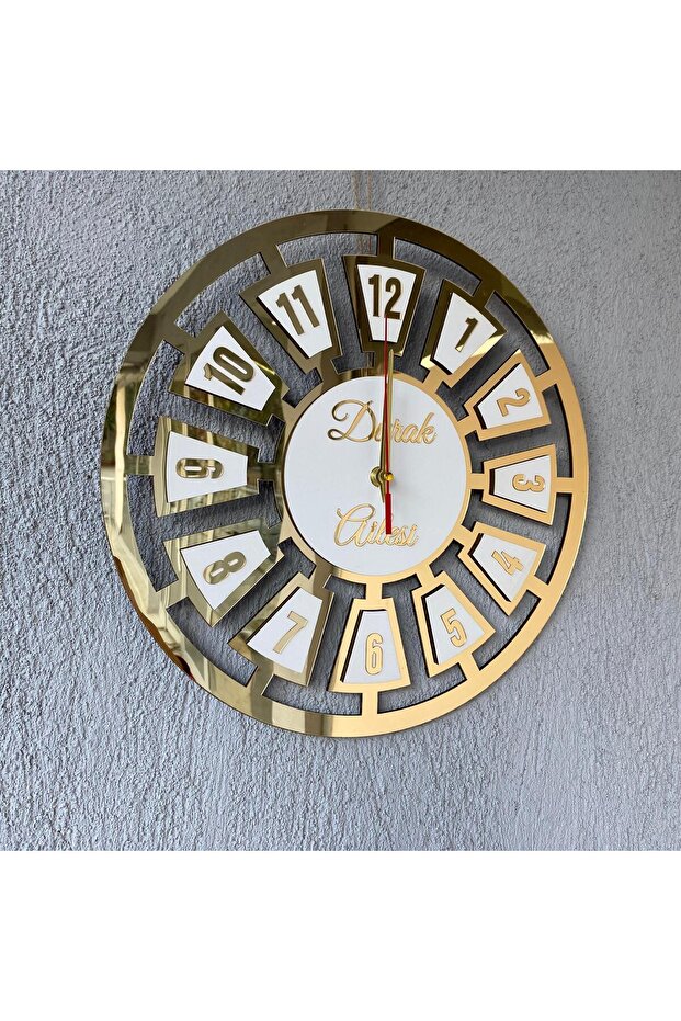 ساعة حائط ذهبية 40 سم - 6