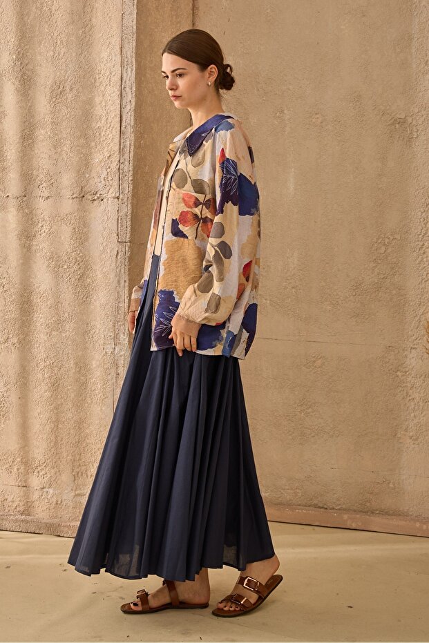 Desenli Gömlek Mavi - 3