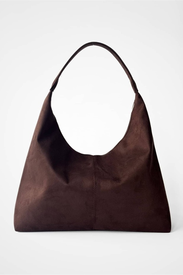 Suede Laura Casual Looking and Large Volume Faux Leather Women's Shopper Shoulder Bag