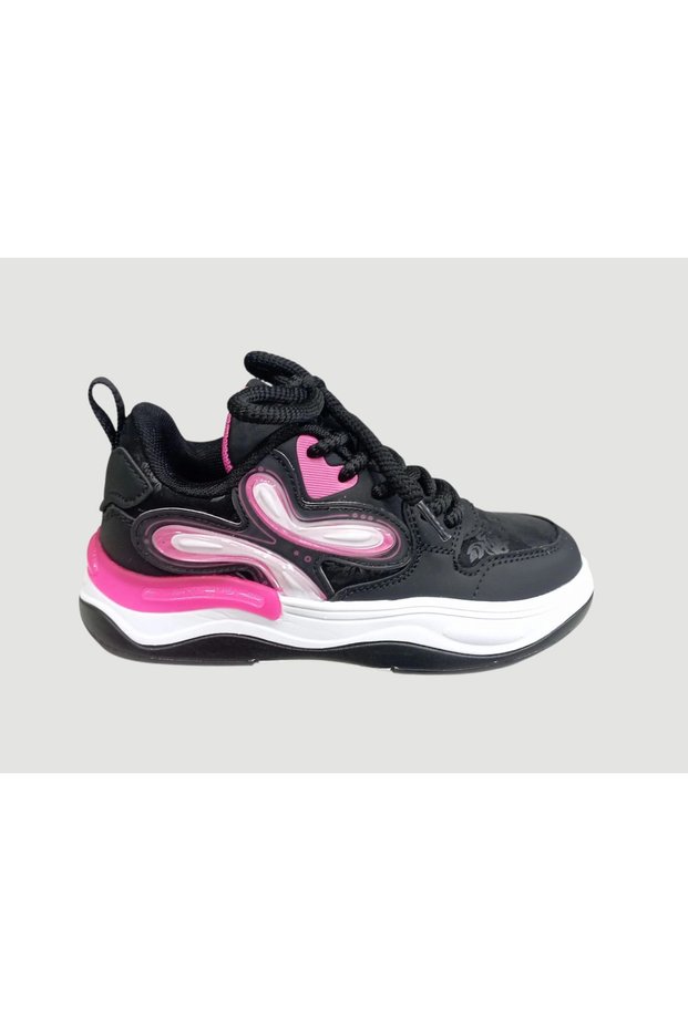 Fk25-1990 Fillet Orthopedic Sports Shoes Black Fuchia
