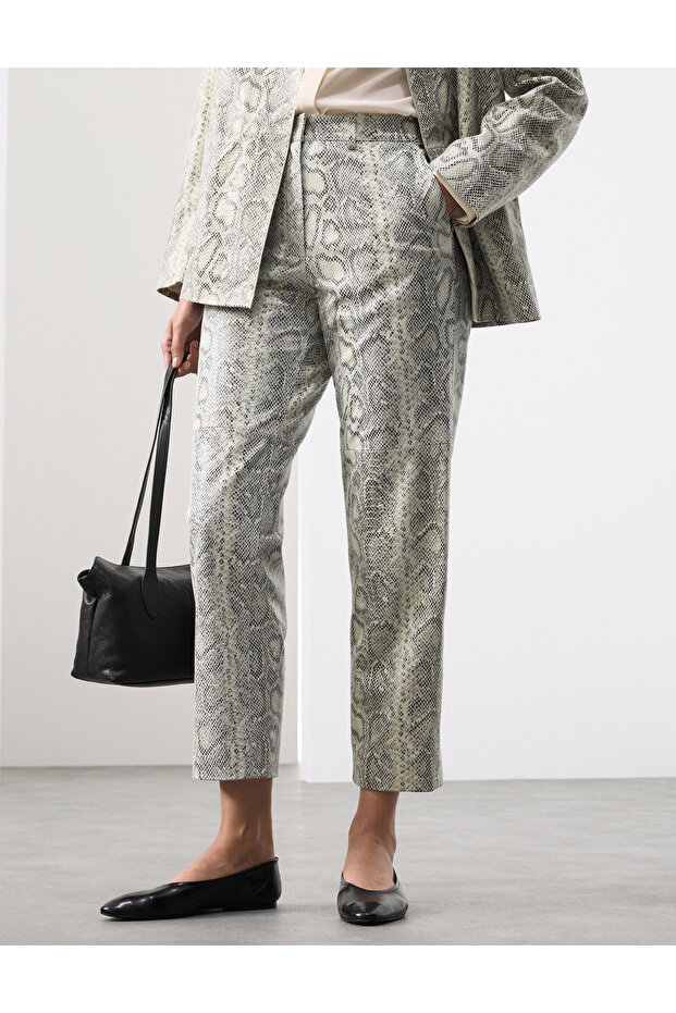 Deri Düz Paça Pantolon - 1