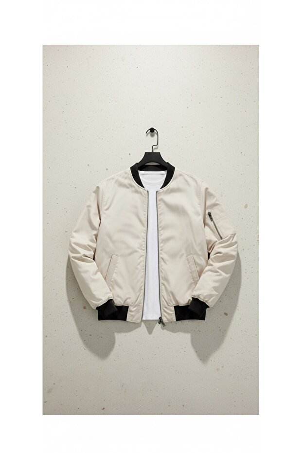 Oversize Zippered Bomber Jacket