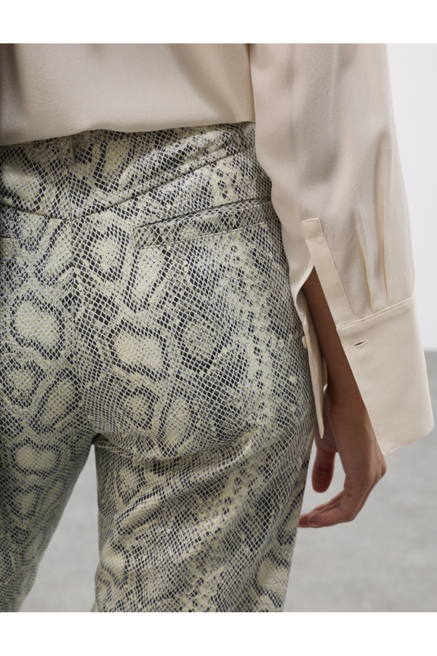 Deri Düz Paça Pantolon - 7