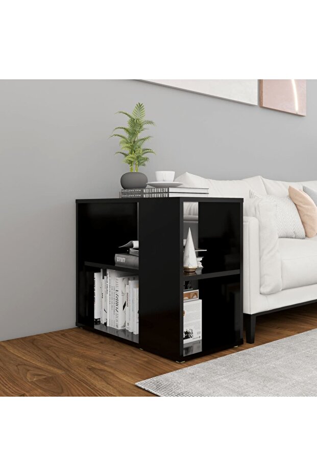 Side Cabinet Black 60x30x50 cm Engineered Wood