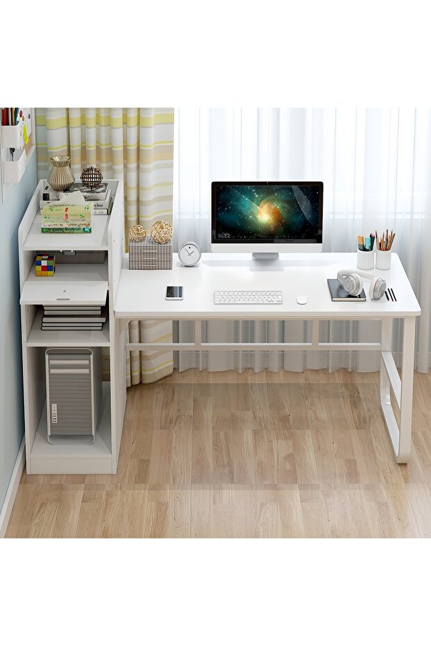 Home computer desk with flexible left-right configuration, ideal for study, office, or desktop use - 7