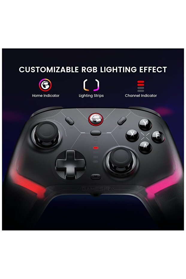 Professional Wireless Controller (PC/Switch/Mobile) with RGB, Gyroscope, and Hall Effect Sticks and Buttons - 6