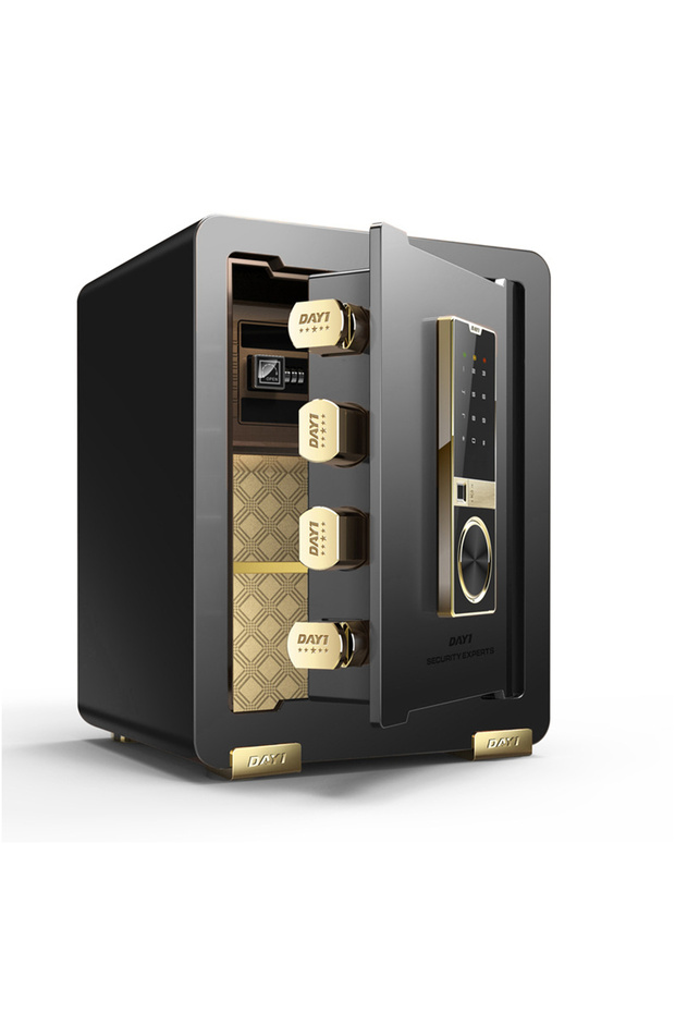 Fingerprint Safe Box with Dual Alarm System, Semiconductor Sensor 38×31×45CM - 1
