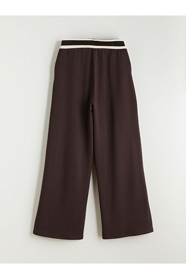 LCWAIKIKI Basic Beli Lastikli Geniş Paça Kadın Pantolon - 6