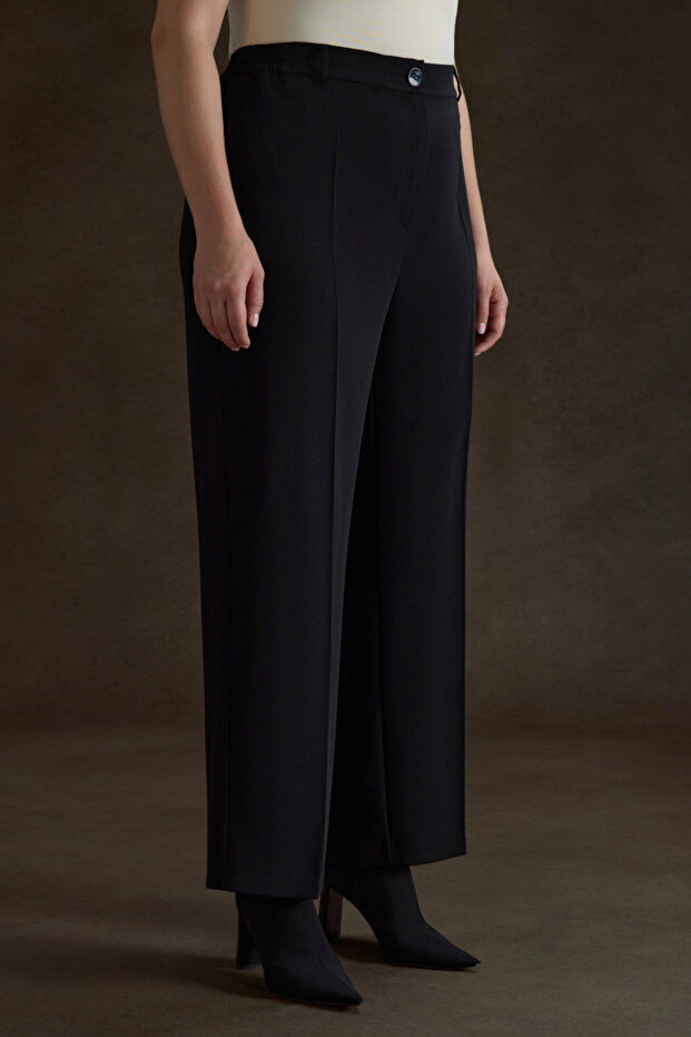 Siyah Dokuma Pantolon - 3