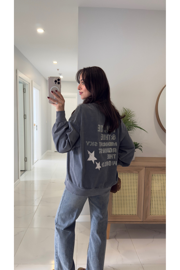 Kuff Antrasit Oversıze Sweat - 2