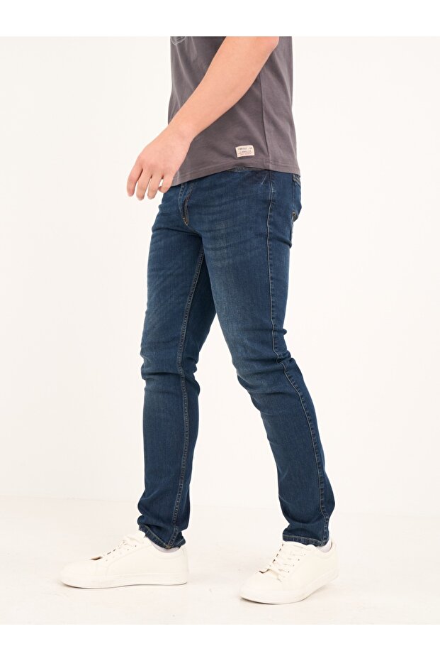Blugi barbat slim cu aspect decolorat - 7