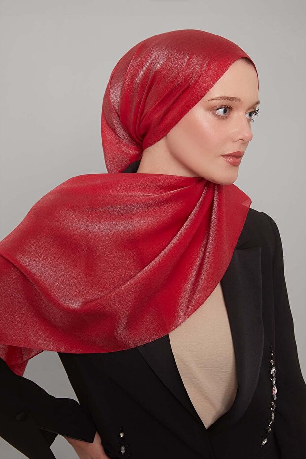 Fuşya Simli Bodrum Şal - 2