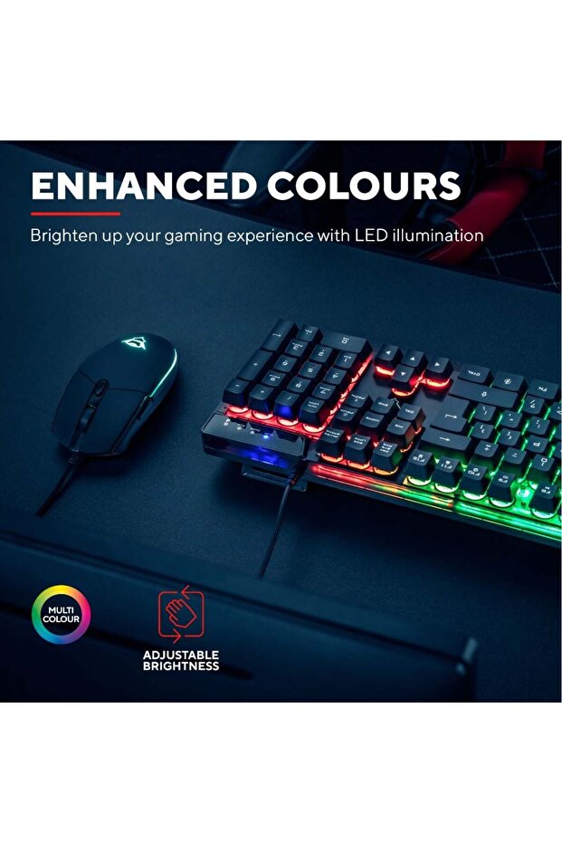 مجموعة GXT 838 Azor - لوحة مفاتيح ميكانيكية وماوس ألعاب، تصميم أمريكي، إضاءة RGB، سلكية - 6