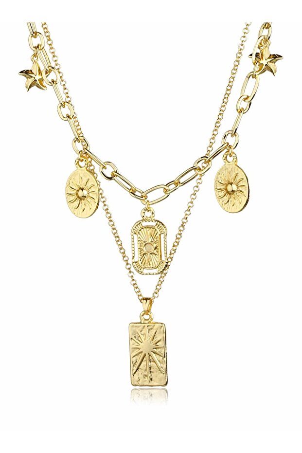 Charm Detaylı Katlı Kolye - 3