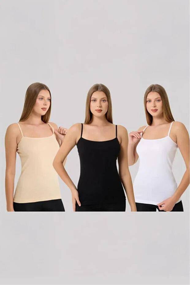 3 Πακέτο Basic String Strap Tank Top - 1