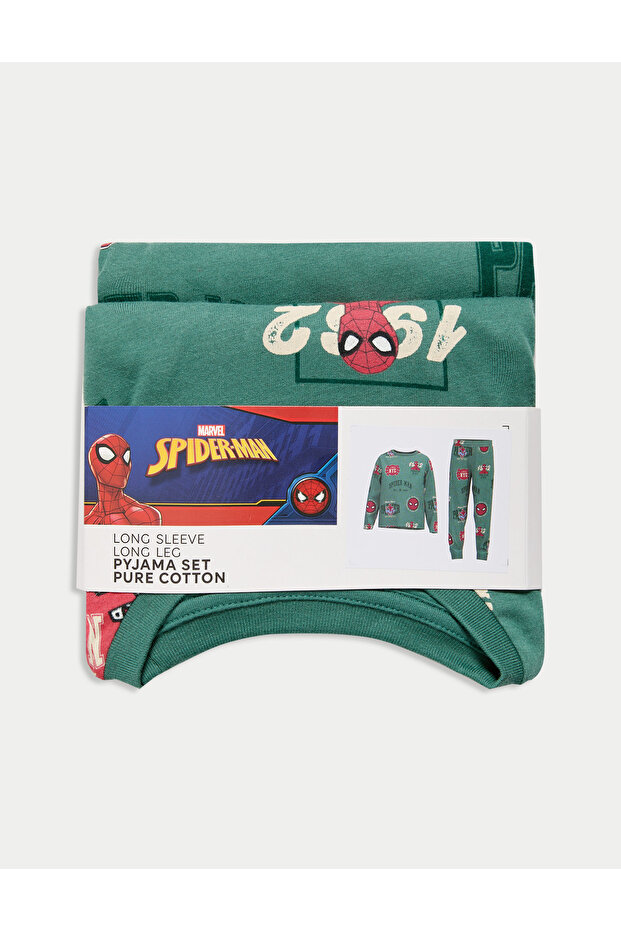Saf Pamuklu Spider-Man Pijama Takımı (1–8 Yaş) - 2
