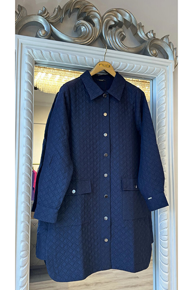 Başak Desenli Kapitone Ceket - 6