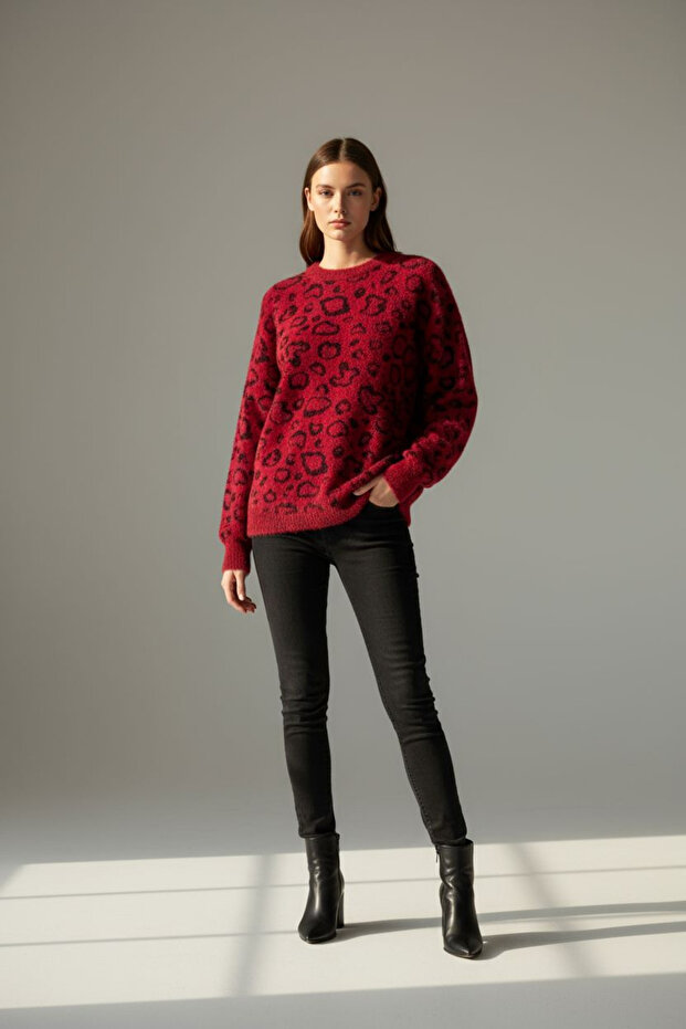 Leopard pattern soft sweater - 5