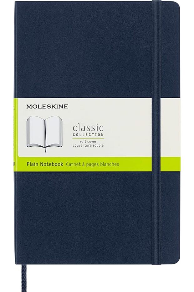 Moleskine Sapphire Blue Large Plain Notebook Soft
