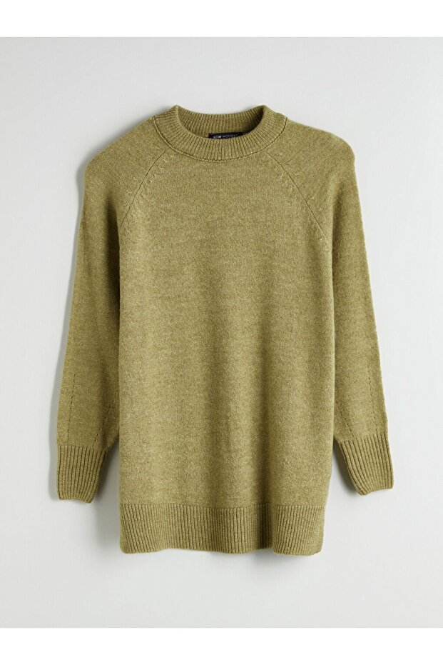 LCW Modest Bisiklet Yaka Oversize Kadın Triko Tunik - 5