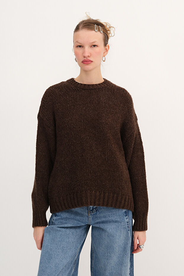 Bisiklet Yaka Basic Triko Kazak K251091 - 5