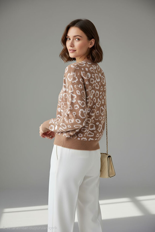 Leopard pattern soft sweater - 4