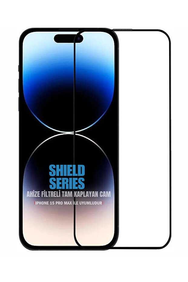 [Shield] واقي شاشة زجاجي 6D كامل 9H مقاوم للكهرباء الساكنة ESD عالي الدقة+ متوافق مع هاتف iPhone 15 Pro Max