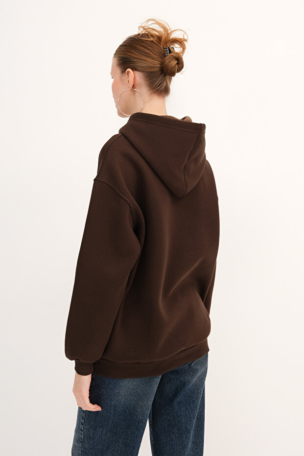 Kapüşonlu Şardonlu Sweatshirt S4447 - 6