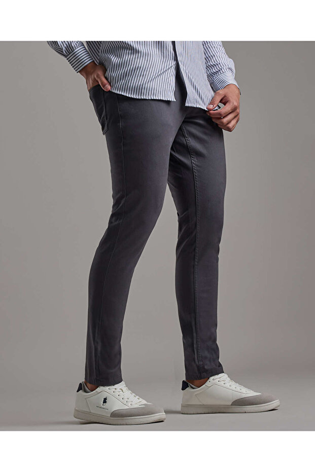 Solid Relaxed Fit Pants with Button Closure - 3