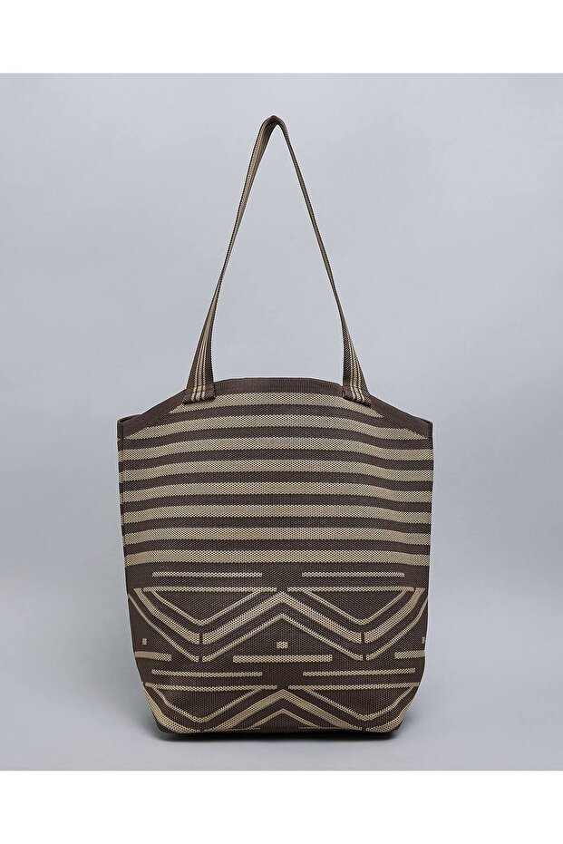 Brown Women's Patterned Shoulder Bag