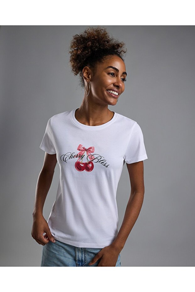 Printed T-Shirt with Crew Neck and Short Sleeves