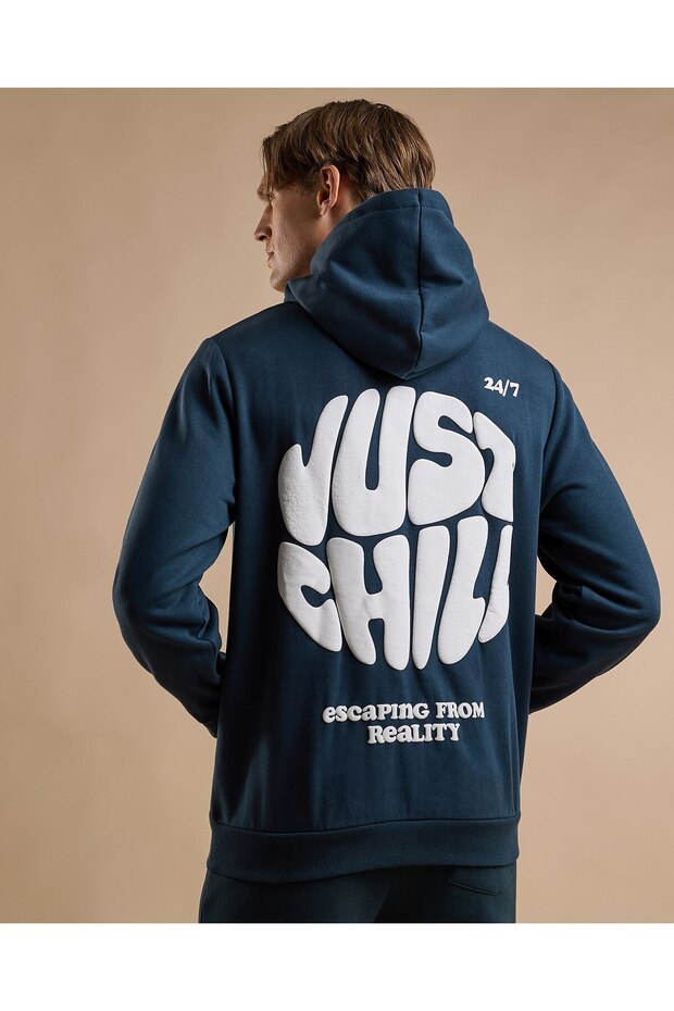 Printed Hoodie with Long Sleeves