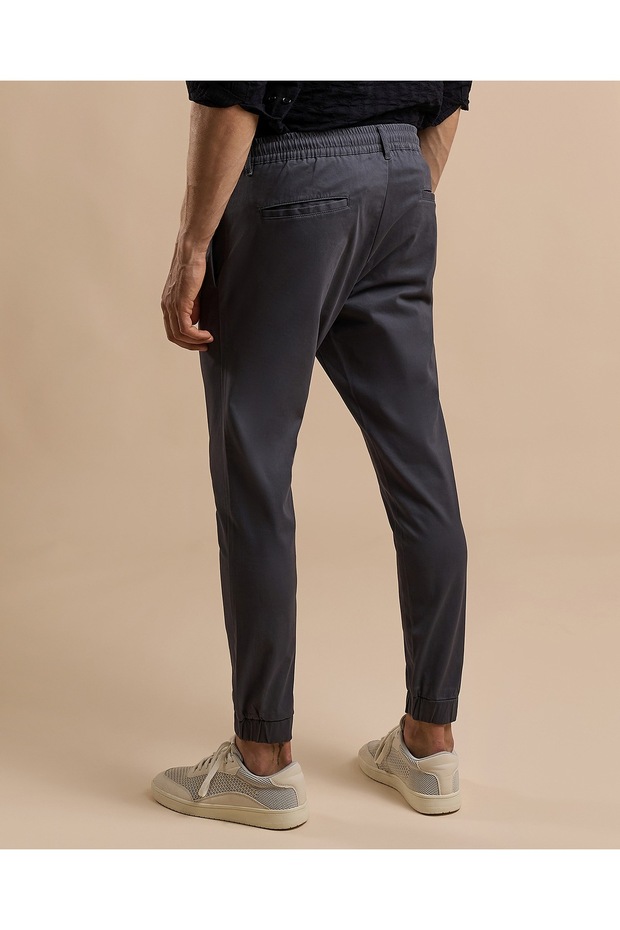 Solid Jogger Pants with Drawstring Waist - 4