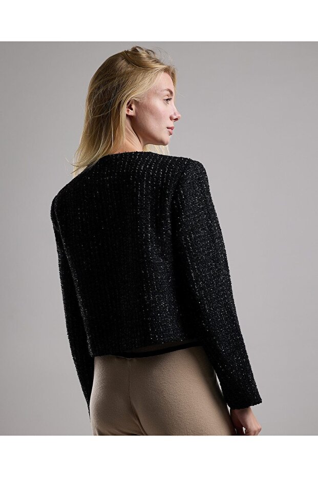 سترة منقوشة مع إغلاق بأزرار - 5