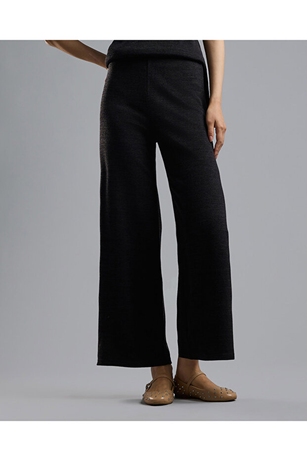 بنطلون محبوك سادة بخصر مطاطي - 2