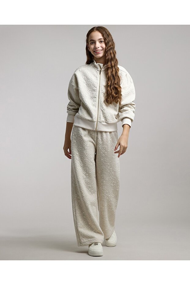 Self Patterned Jacket and Pant Set - 1