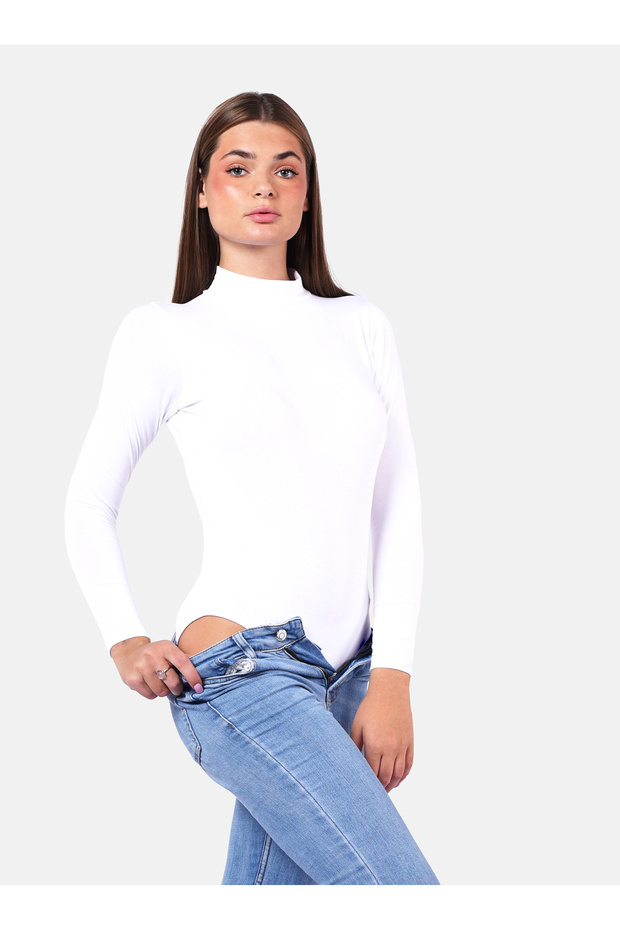 highneck long sleeve bodysuit egyption cotton 100%