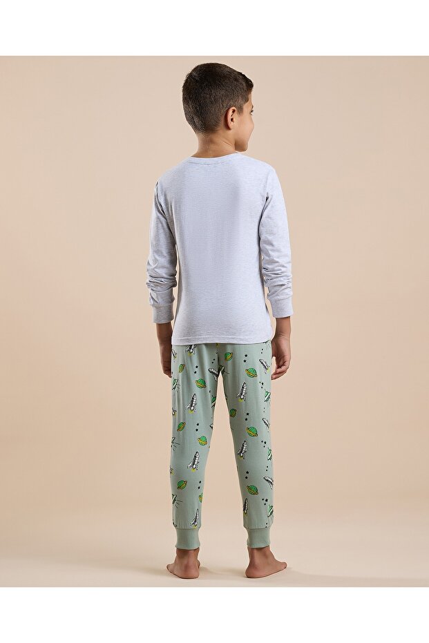 طقم بيجامة مطبوع متعدد الألوان للأولاد - 3
