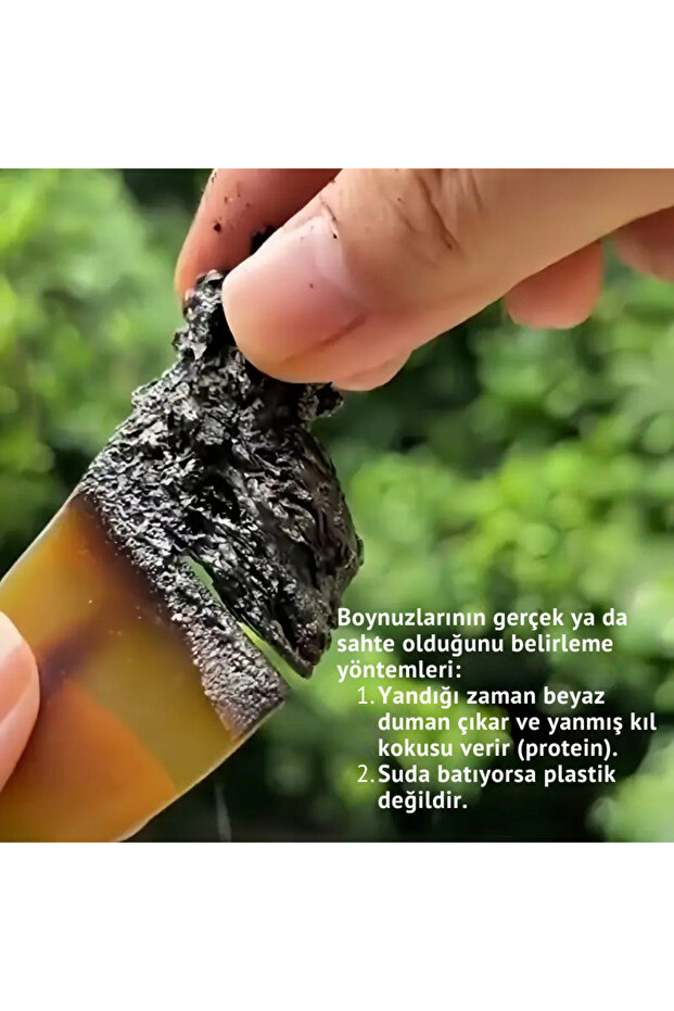 Doğal Boynuzdan El Yapımı Kemik Tarak Kıvırcık ve Dalgalı Saçlar için KT-161 - 20 cm Kalın Gövde - 6