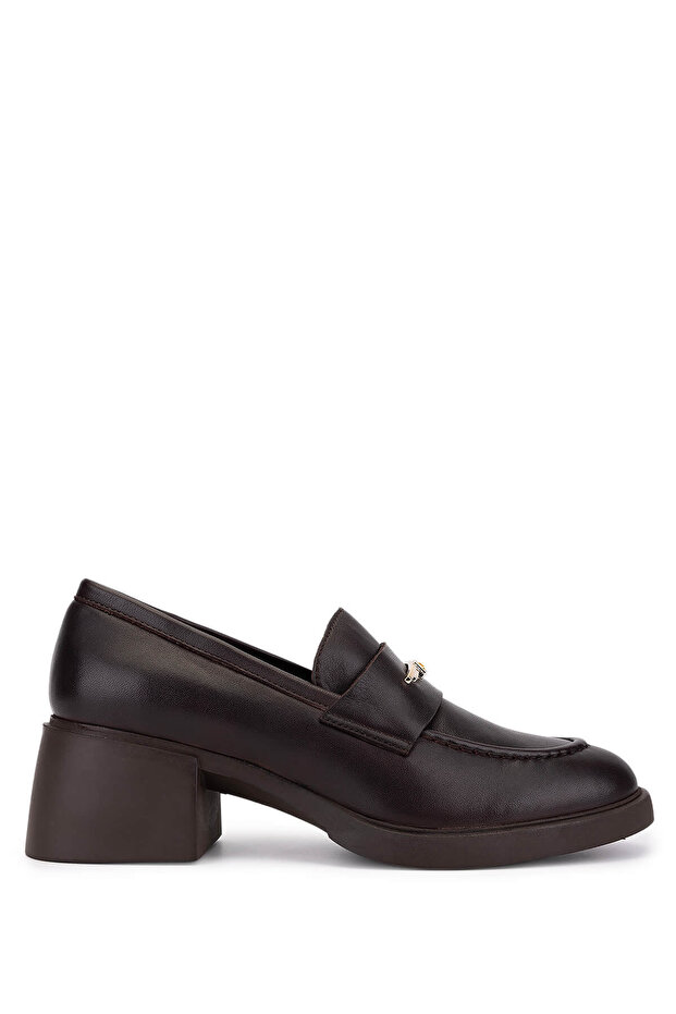 Women's Genuine Leather Brown Loafer Shoes